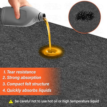 22 x 8.8FT Extra Large Garage Floor Mat,Absorbent Oil Spill Mat | Waterproof Backing Garage Mat Premium Oil Leaks,Reusable,Washable,Protects Floor from Spills,Drips,Splashes and Stains - size: GFM-22 x 8.8FT
