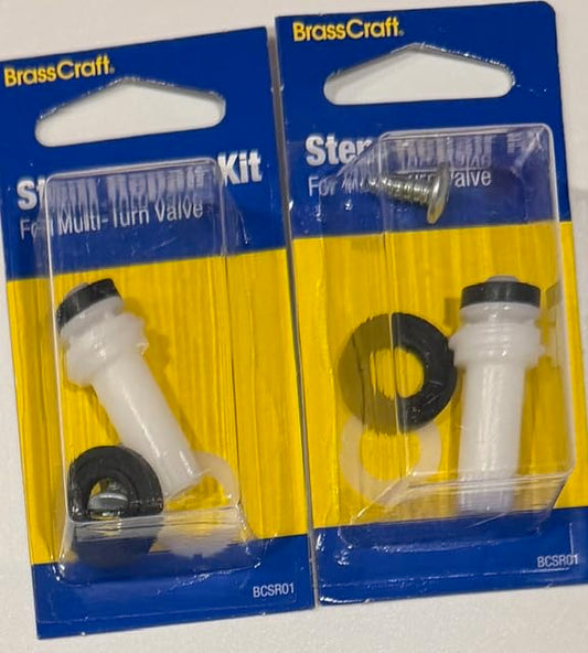 Two Pack - Repair Kit to replace BrassCraft BCSR01 Multi Turn Valve Stem Repair Kit