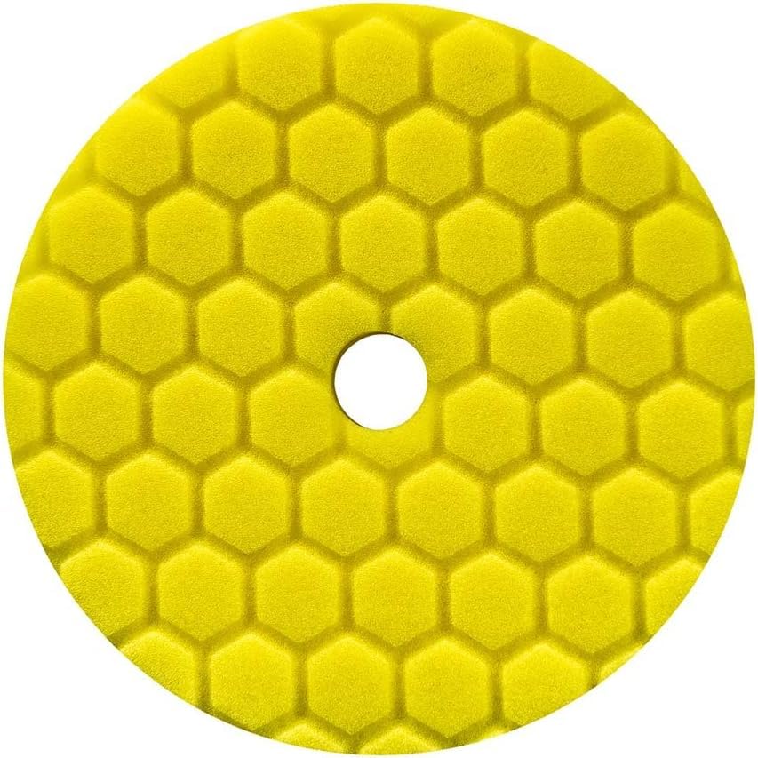Chemical Guys BUFX111HEX6 Hex-Logic Quantum Heavy Cutting Pad, Yellow (6.5 Inch Pad Made for 6 Inch Backing Plates) (Pack of 12) - color: Yellow, size: 6.5 inch (Pack of 12)