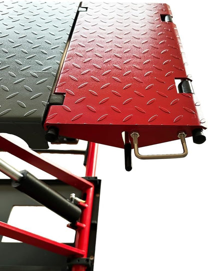 KT-X77 Portable Mid Rise Scissor Lift 7000Lbs Capacity, 39.37" Max Height 110V/60Hz/1PH, Adjustable Heavy Duty Quick Jack Manual Release