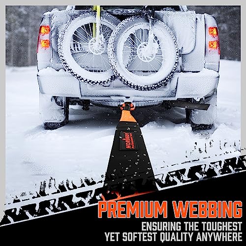 HORUSDY Nylon Heavy Duty Tow Strap Recovery Strap with Hooks 3" x 30Ft - 35,000 LBS Break Strength, 3/4 D Ring Shackles (2pcs), Recover Your Vehicle Stuck in Mud/Snow - style: 35,000 LBS Break Strength, 3/4 D Ring Shackles (2pcs)