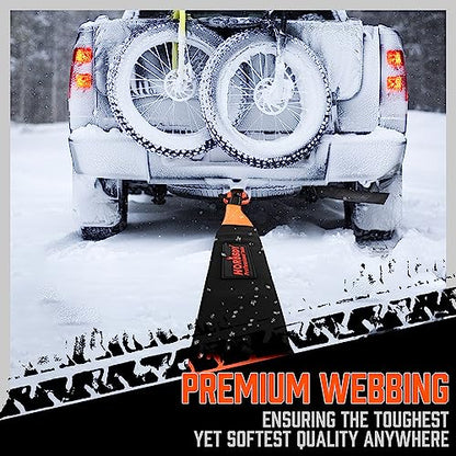 HORUSDY Nylon Heavy Duty Tow Strap Recovery Strap with Hooks 3" x 30Ft - 35,000 LBS Break Strength, 3/4 D Ring Shackles (2pcs), Recover Your Vehicle Stuck in Mud/Snow - style: 35,000 LBS Break Strength, 3/4 D Ring Shackles (2pcs)