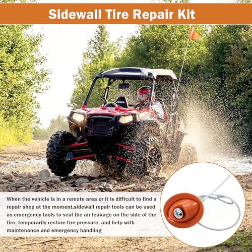 CG Sidewall Slug Tire Repair Kit Sidewall Plug Fits for ATV UTV SXS Lawn Mower Golf Cart & Snow Blower Tires Fixes Common Tire Repair Tool with Heavy-Duty (1 Pack) - color: 1 Pack