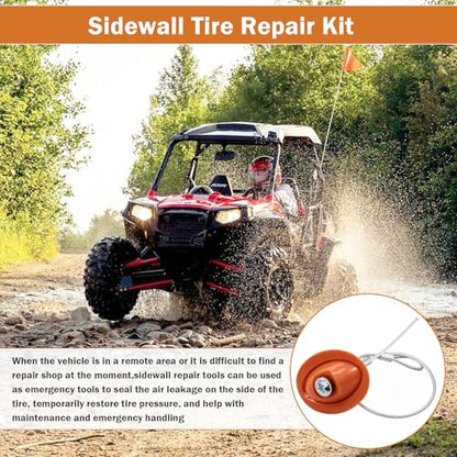 CG Sidewall Slug Tire Repair Kit Sidewall Plug Fits for ATV UTV SXS Lawn Mower Golf Cart & Snow Blower Tires Fixes Common Tire Repair Tool with Heavy-Duty (1 Pack) - color: 1 Pack