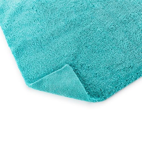 The Rag Company - The Creature Edgeless Microfiber Detailing Towels – 420GSM Professional Grade All-Purpose Cloths for Wax, Polish, & Sealant Removal, Teal, 16in x 16in (10-Pack) - color: Teal