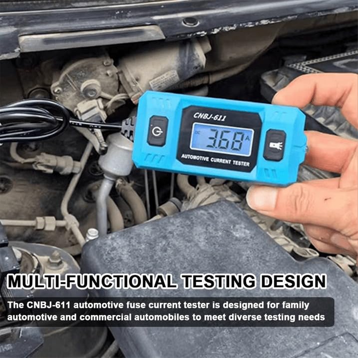 Automotive Circuit Fault Probe Tester, High-Precision Current and Circuit Tester, ABS/PC 1PC Design, 20A 48V Fuse Blade Checker with LCD Screen and Front Light