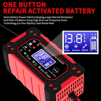 Car Battery Charger,12V 6Amp Trickle Charger and Maintainer, Smart Fully Automatic Battery Charger w/Temperature Compensation, Battery Pulse Repair and Desulfator for Lead Acid AGM Batteries - color: 1) - 6Amp/12V (Red)