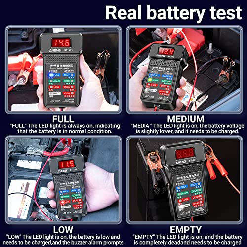 12V Car Battery Tester Digital Alternator Voltage-Analyzers Diagnostic Tool Charging Cranking System Tester Car Battery Analyzer Tester