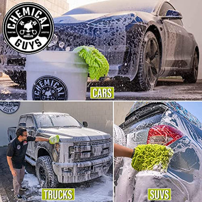 Chemical Guys CWS_301_16M Car Wash Starter Bundle - Citrus Wash & Gloss Foaming Car Wash Soap, 16 oz, Citrus Scent + Green Chenille Wash Mitt (2 Items) Works on Cars, Trucks, SUVs, RVs & More - size: 16 oz