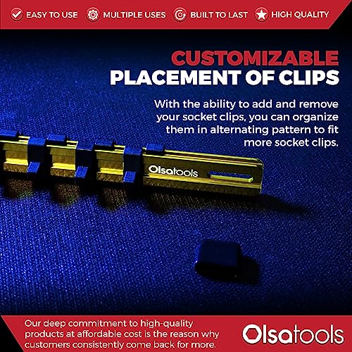 Olsa Tools 1/4-Inch Drive Aluminum Socket Organizer | Professional Quality Socket Holder (Yellow) - color: Yellow, size: 1/4-Inch Drive