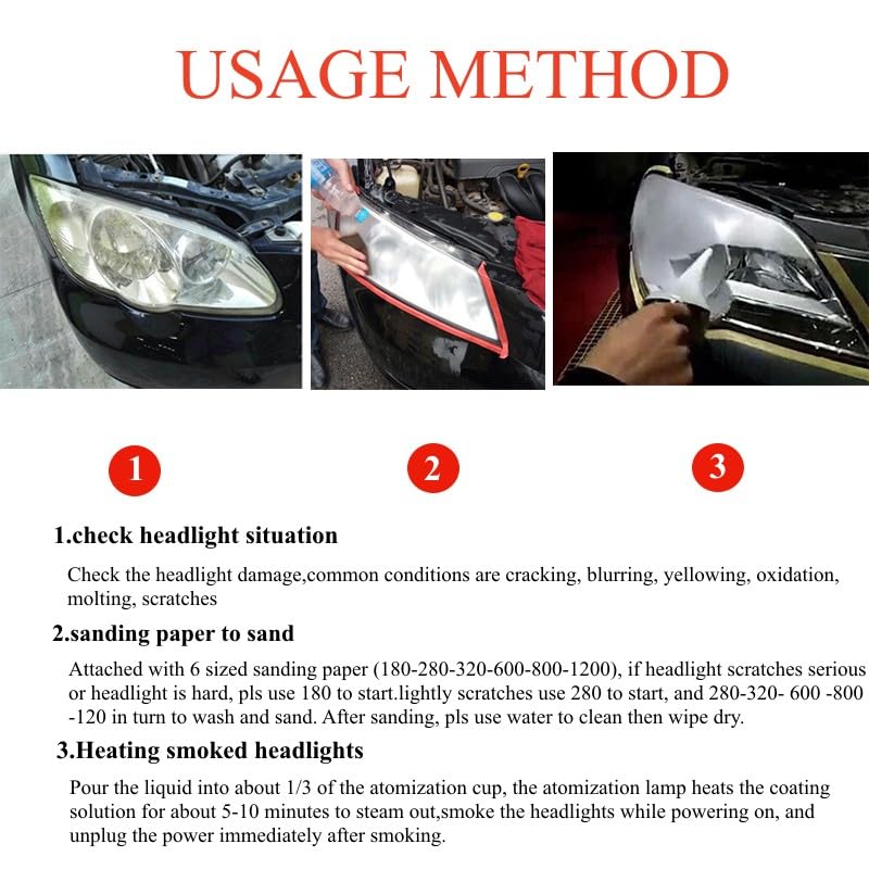 600ML Headlight Restoration Liquid,Automobile Headlight Lens Polish Repair Liquid, Car Headlight Scratch Restoring Fluid for Repair Headlight Yellowing, Haze, Scratches - size: 600ML