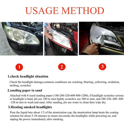 600ML Headlight Restoration Liquid,Automobile Headlight Lens Polish Repair Liquid, Car Headlight Scratch Restoring Fluid for Repair Headlight Yellowing, Haze, Scratches - size: 600ML