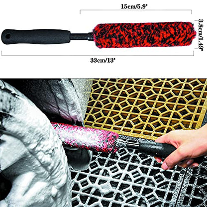 Metal-Free Wheel Brushes(3 Pack), Wheel Brush, Soft, Dense Fibers Clean Car Rim Wheels Safely… - color: Black EVA