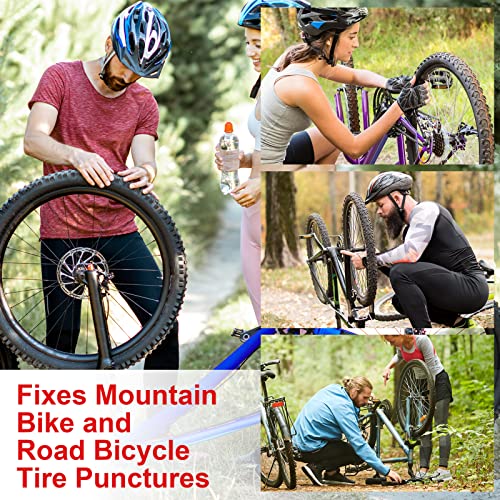 Tubeless Bike Tire Repair Kit for MTB and Road Bicycle Tires, Combined Ream, Portable Capsule Appearance – Fix a Puncture or Flat,Includes Plugger Tool and Plugs - 10 Bacon and 10 Black Strips