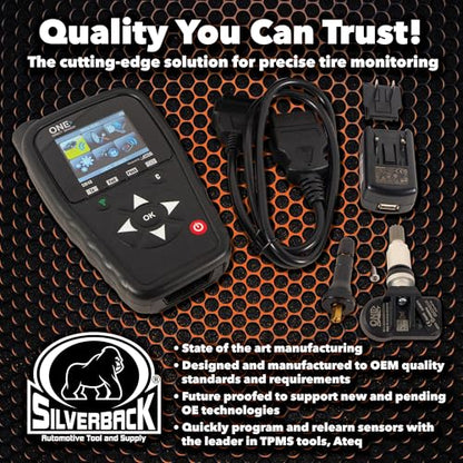 Silverback One-Direct TPMS Programmable Sensor Set of 20 and Ateq SM47 TPMS Tool, Multi-Frequency 314.9MHz, 315MHz & 433MHz OE-Level Universal Sensor Programmable by Any Ateq Manufactured TPMS Tool. - size: 20 Pack with Tool