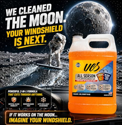 UCS Advanced All-Season Windshield Washer Fluid -27°F, Water Repellent Technology, Powerful Bug Remover, Streak-Free Cleaning, Ready-to-Use RTU, 1 Gallon - color: All Season, size: 128 Fl Oz (Pack of 1)