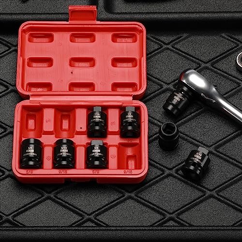 1/2" Drive Pipe Plug Socket Set, 8-Piece, SAE, CR-MO, 7/16" - 5/8", Tapered Male Square Drive, Chamfered Female Square Drive - size: 1/2" Drive