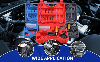 Brake Bleeder Kit with Hand Held Vacuum Pump and Adapters, with Vacuum Brake Bleeder Pump Pressure Gauge for Automotive Car Motorbike(red) - color: red