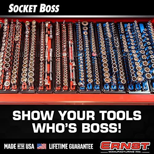 ERNST Socket Boss Combo 3-Pack, Hi-Viz Ratchet Socket Organizer(8512HVA) - Made in the USA - color: Hi-viz