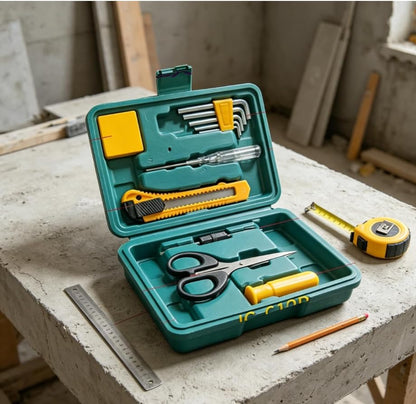 11 Pieces Household Hand Tool Kit, Portable Hardware Tool Set with Storage Case for Home, Garage, Car Repair & DIY Maintenance