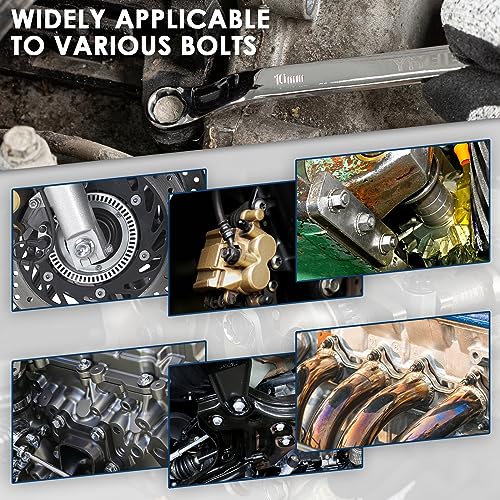 YIYEIE 6 Pc. Bolt Extractor Wrench Set, Metric 8-19mm, 6 Point Box End Wrench Set with 45° Offset, CR-V Steel, Stripped & Rounded Bolt Remover Wrench with EVA Foam - color: Offset | Extractor Wrench
