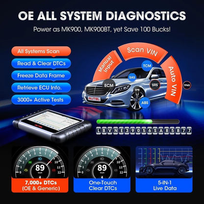 Autel MaxiCOM MK808S Bidirectional Scanner: 2026 Same as MaxiCheck MX808S MX900 MK900BT MK808BT Pro, 3000+ Active Test, 28+ Service for 200+ Brands, OBD2 All System Diagnose, FCA Autoauth & SGW, OS 11 | 2026 Bidirectional OBD2 Tool as MaxiCheck MX900 MX80