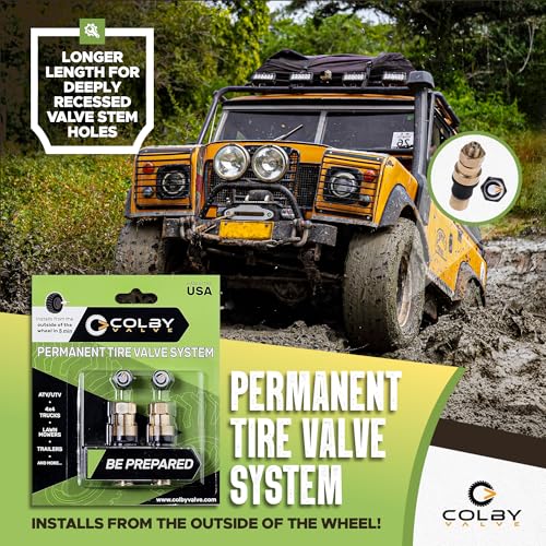 Colby Valve Permanent Valve Stem Replacement Kit | Heavy Duty Metal Emergency Valve Stems for Tubeless Tires | Quick Install from Outside of the Wheel | Made in USA from Quality 360 Brass Components - size: Standard