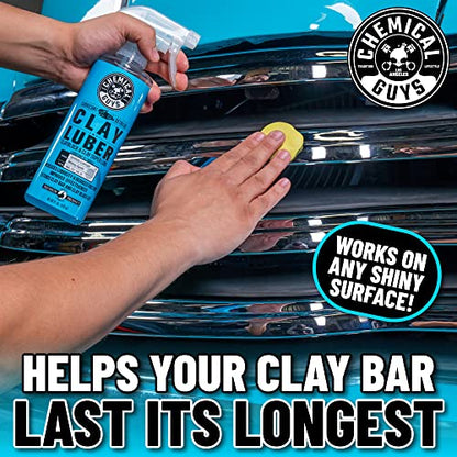 Chemical Guys, Clay Block V2 & Clay Super Lube Kit for Paint Prep, 16 oz | Rubber clay block and lubricant glide over paint and glass to lift bonded grime, reusable and easy to clean - style: Clay Block + 16 oz