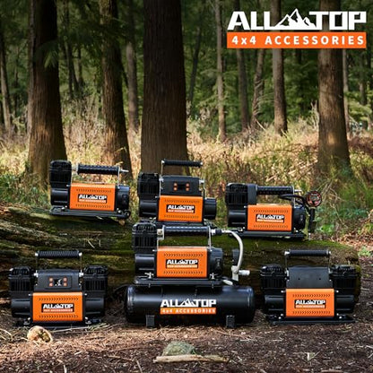 ALL-TOP 12V Air Compressor w/LCD Control Panel to Preset Target Pressure, 150PSI 12.35CFM Air Pump Inflator for Overland (Dual Cylinder) - color: 350 L/Min, Digital Setting Auto-stop
