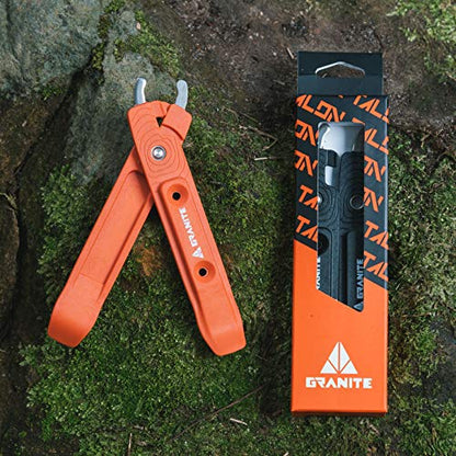 Granite Talon BIke Tire Levers with Bicycle Chain Master Link Pliers Function, Bike Chain Quick-Link Removing Tools, Bike Tool Kit for Mountain Bike, Road Bike, Bmx Bike (Orange) - color: Orange