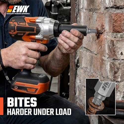 EWK 25-Piece Multi-Spline Screw Extractor Set, CR-MO Easy Out Bolt and Screw Remover for Stripped Screws, Rounded Bolts, Damaged Hex Heads, Broken Studs, and Rusted Fasteners - style: 25 Pcs Screw Extractor