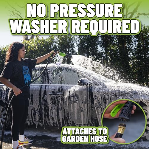 Chemical Guys, TORQ Foam Blaster 6 Cannon, Garden Hose Attachment for Cars | Sprays thick clinging suds straight off your garden hose, no pressure washer, with an adjustable foam ratio dial - size: FOAM BLASTER ONLY