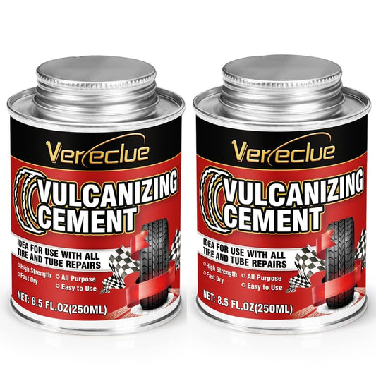 Chemical Vulcanizing Cement, Clear Tire Repair Glue, All Purpose Rubber Cement, Heavy Duty Tire Patch Kit with Brush Top Can for Car, Motorcycle, Bike, 17Oz - size: 17FL.Oz