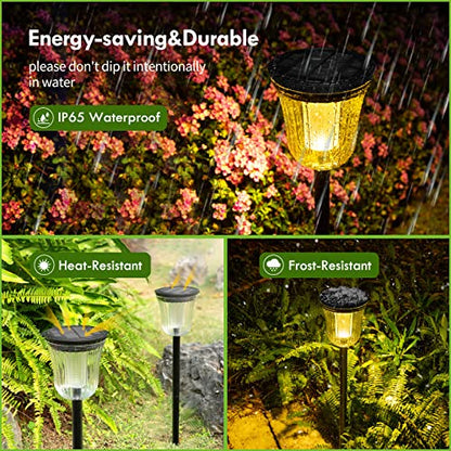 Solar Pathway Lights Outdoor, Solar Lights Outdoor Waterproof IP65, 200 LM Auto On/Off Solar Lights Garden,Outdoor Solar Lights for Yard Garden Walkway Driveway Path - size: 1 Pack-200 Lumen