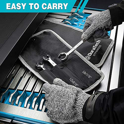 DURATECH Flare Nut Wrench Set, SAE, 3-piece, 3/8'', 7/16'', 1/2'', 9/16'', 5/8'', 11/16'', CR-V Steel, Organizer Pouch Included - size: 3pc, SAE