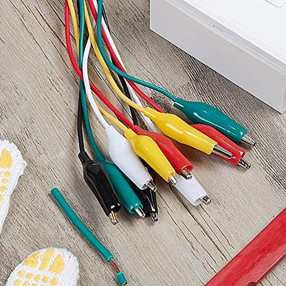 WGGE WG-026 10 Pieces and 5 Colors Test Lead Set & Alligator Clips,20.5 inches / 22 AWG Wire (3 Pack) - size: 3 PACK
