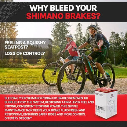 BleedZone Oil Funnel Kit with Stopper for Shimano Hydraulic Brakes, Spill-Free Funnel Compatible with Shimano Brake Bleed Kits for MTB Brakes