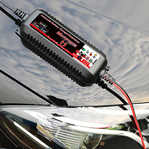 MOTOPOWER MP00207 6V and 12V 4AMP Automatic Smart Battery Charger | Battery Charger, Battery Maintainer, Battery Desulfator with Force Charging Recondition Mode