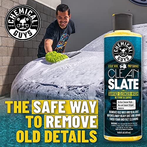 Chemical Guys CWS80316BK Car Wash Detailing Bucket, Mitt & Accessories Bundle (6 Items) Featuring Clean Slate Deep Surface Cleaning Car Wash Soap, 16 oz - for Cars, Trucks, SUVs, RVs & More - size: 16 oz