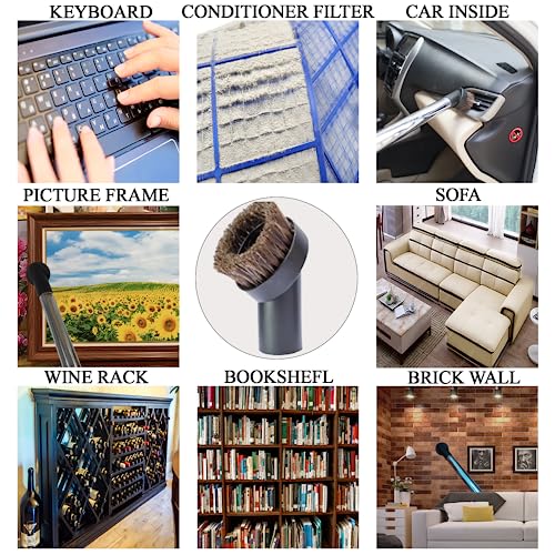 1.25'' Shop Vacuum Dust Brush Attachment with 25mm Horse Hair (2PCS) - Round Dust Brush Soft Bristle for Furniture, Blinds, Car, Wood, Electronics - 1.25 inch (32mm) Vacuum Accessories - style: Only 32MM Attachment