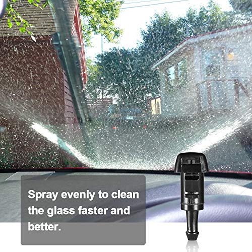 Front Windshield Washer Nozzles - for Dodge, Jeep, Ram - Replaces OEM #: 4805742AB, Spray Jet Kit (pack of 2) A7860F