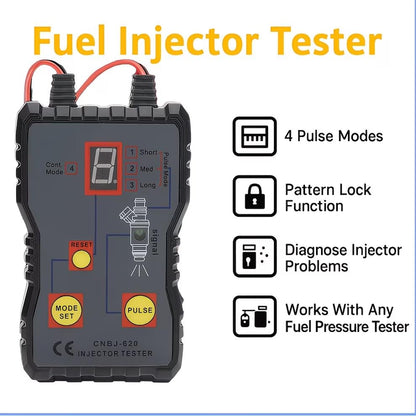 Fuel System Scan Tool Automotive Cleaning Tool Kit Injector Flush Cleaner Car Fuel Injector Tester Portable 4 Pluse Mode