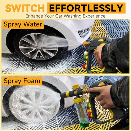 PWACCS Pressure Washer Foam Cannon Pro, Small No-Dilution Foam Gun 200 ML | Power Washer Soap Foam Blaster With Short Gun, 4 Spray Nozzles, For Car Wash - size: 200 ML