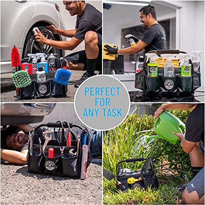 Chemical Guys, Quick Load Collapsible Detailing Caddy & Organizer, Black | Collapsible caddy carries soaps, tools and accessories for wash day, folds flat for easy garage storage