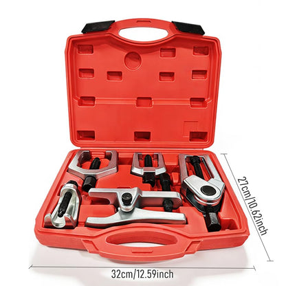 5 Piece Ball Joint Separator, Pitman Arm Puller and Tie Rod End Tool Set | Front End Service Tool Kit, Heavy-Duty Suspension Removal Set with Portable Case