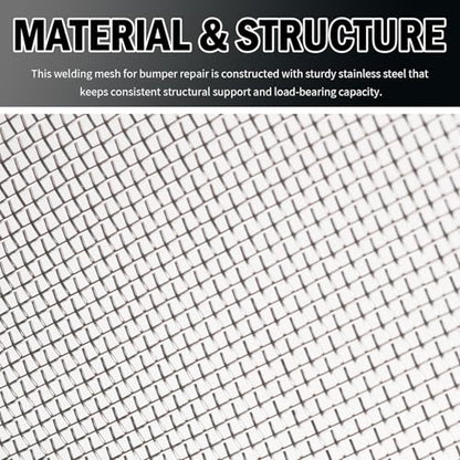 10PCS Plastic Welding Mesh for Bumper Repair,5.91×7.87 Inch Stainless Steel Wire Meshes for Reinforcement and Repair,Durable Bumper Fix Kit Mesh Sheets for Most Cars