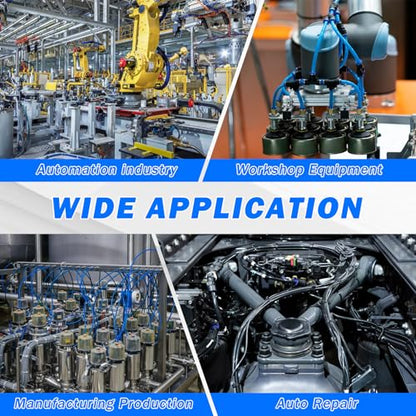 78 PCS Air Line Quick Connect Fittings 1/8" 1/4" 5/16" 3/8" 1/2" Quick Connect Air Hose Fittings Push Lock Fittings Quick Release Pneumatic Kit for Air Compressor Pneumatic System - size: 78PCS