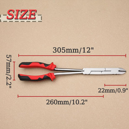 Long Reach XL Dual Pivot Wire Cutting Pliers Double-Joint Side Cutters Extra Long Reach Compound Action Cutting Pliers Diagonal Cutters for Hard to Reach Narrow Spaces - style: Side Cutters