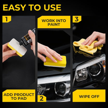 NUAN Car Scratch Remover Wax, Universal Premium Polishing Compound for Deep Scratches, 4 fl oz (120 ML), with Sponge and Cloth,White,NUAN scratch removal wax