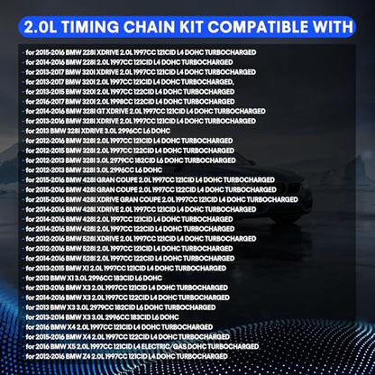 Timing Chain Kit with Timing Tool Kit Compatible with 2013-2017 BMW 2.0L N20 N26 Engines, Fits for BMW 228i,328i, 428i, 528i, X3, X4, X5, and More Models, OE Standard Timing Replacement Parts - color: BMW 2.0L Timing Chain Kit